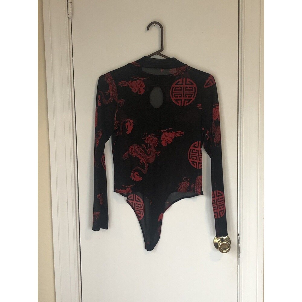 Asian Mesh Eyelet Bodysuit